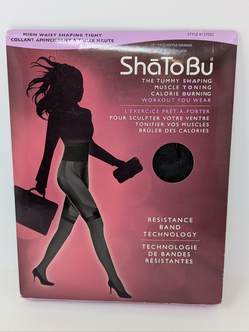 ShaToBu High Waist Tummy Shaping Tight 2XL Jet Black J